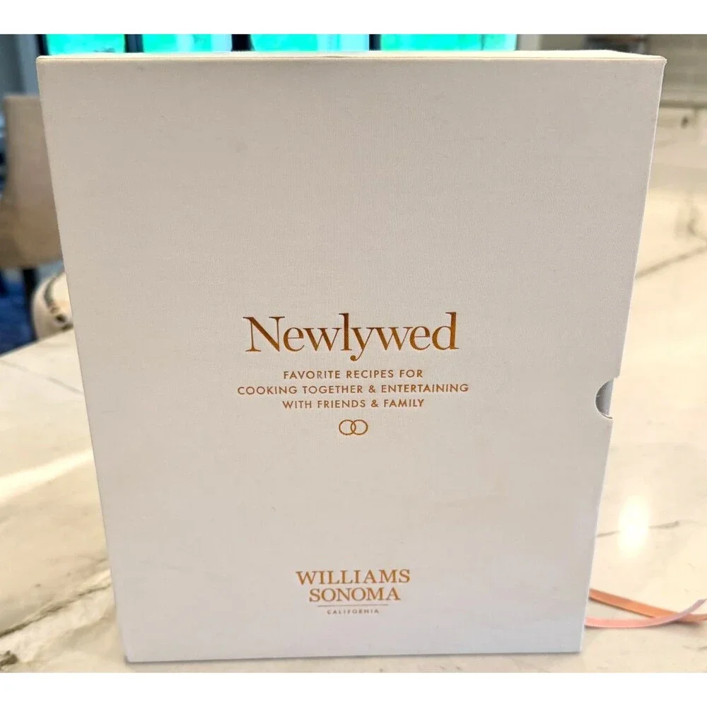 Williams Sonoma Newlywed Cookbook & Entertaining Boxed Set Linen Hardcover